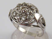 Appraisal: A French hallmarked carat white gold diamond ring approx cm