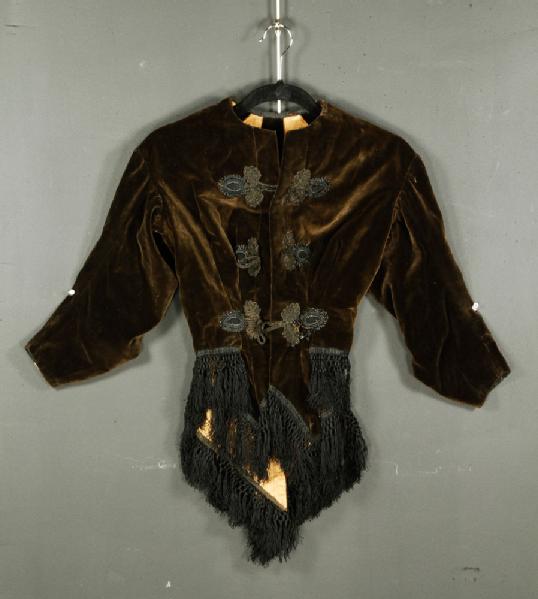 Appraisal: - Victorian Brown Velvet Jacket Victorian brown velvet jacket l