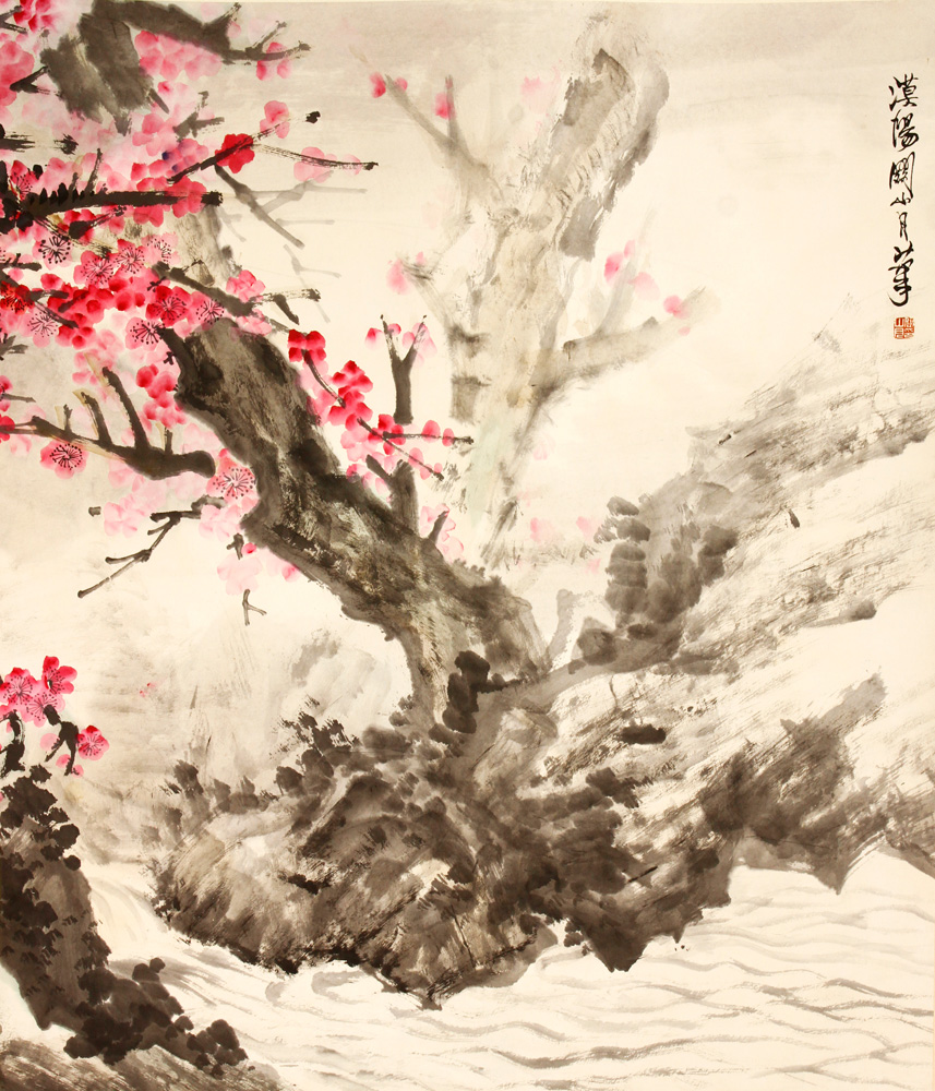 Appraisal: - Chinese Scroll W C Scroll watercolor painting China of