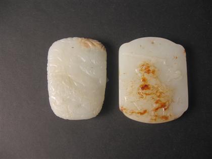 Appraisal: Two Chinese white jade pendants late qing dynasty One of