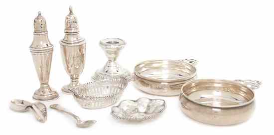 Appraisal: A Collection of American Sterling Silver Articles comprising two porringers