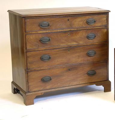 Appraisal: A GEORGE III SMALL MAHOGANY CHEST with moulded edged top