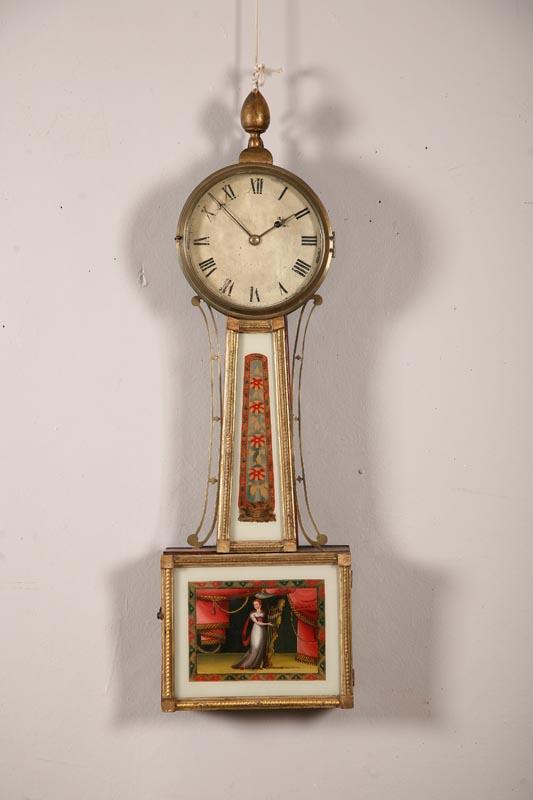 Appraisal: FEDERAL BANJO CLOCK Signed for Sawin and Dyar Boston Massachusetts