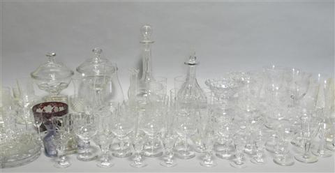 Appraisal: LARGE LOT OF MISCELLANEOUS GLASS Including water wine champagne and