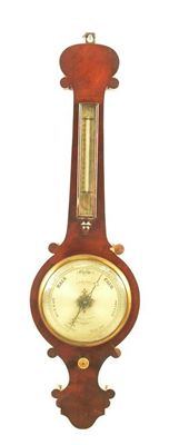 Appraisal: A Victorian mahogany wheel barometer with a silvered thermometer dial