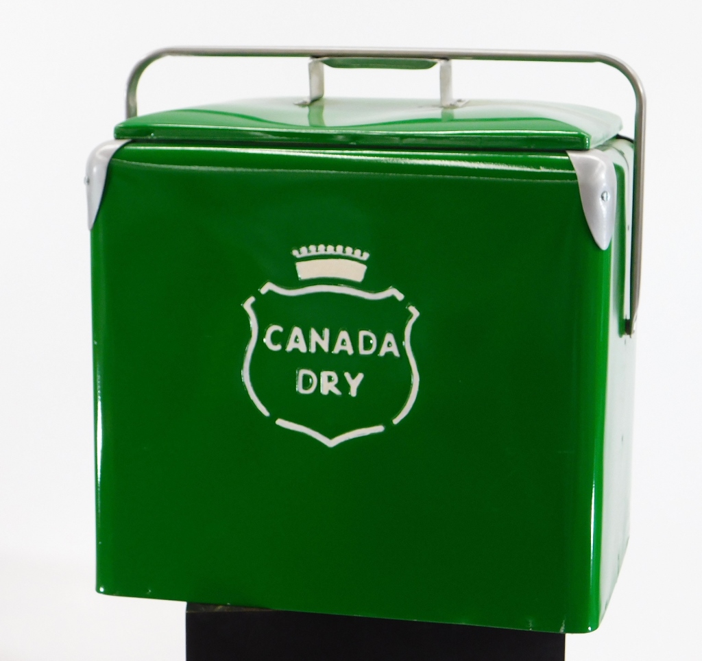 Appraisal: VINTAGE CANADA DRY GREEN ADVERTISEMENT COOLER United States th CenturyVintage