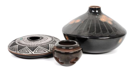 Appraisal: Sale Lot Three Southwestern Pots of varying form and makers