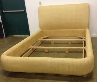 Appraisal: pr of Gina B- Los Angeles rattan upholstered double bed