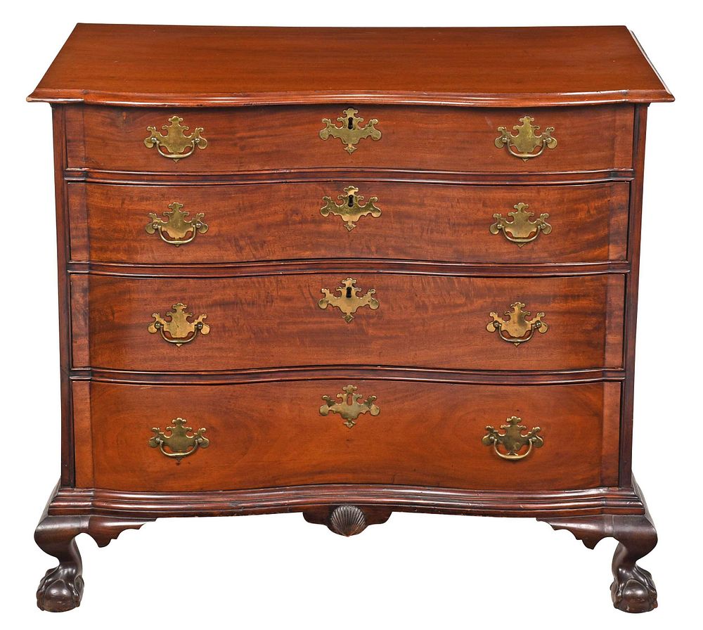 Appraisal: Fine Massachusetts Chippendale Serpentine Chest Salem late th century a