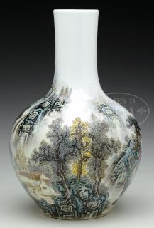 Appraisal: FAMILLE ROSE FLOWERS BIRDS VASE FAMILLE ROSE FLOWERS BIRDS VASE