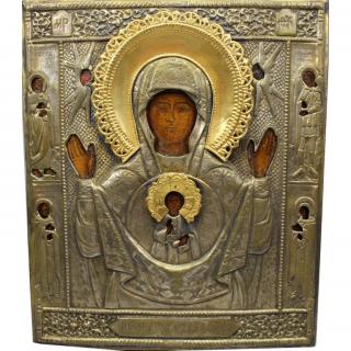 Appraisal: Antique Russian Icon of The Sign Mother of God Russian