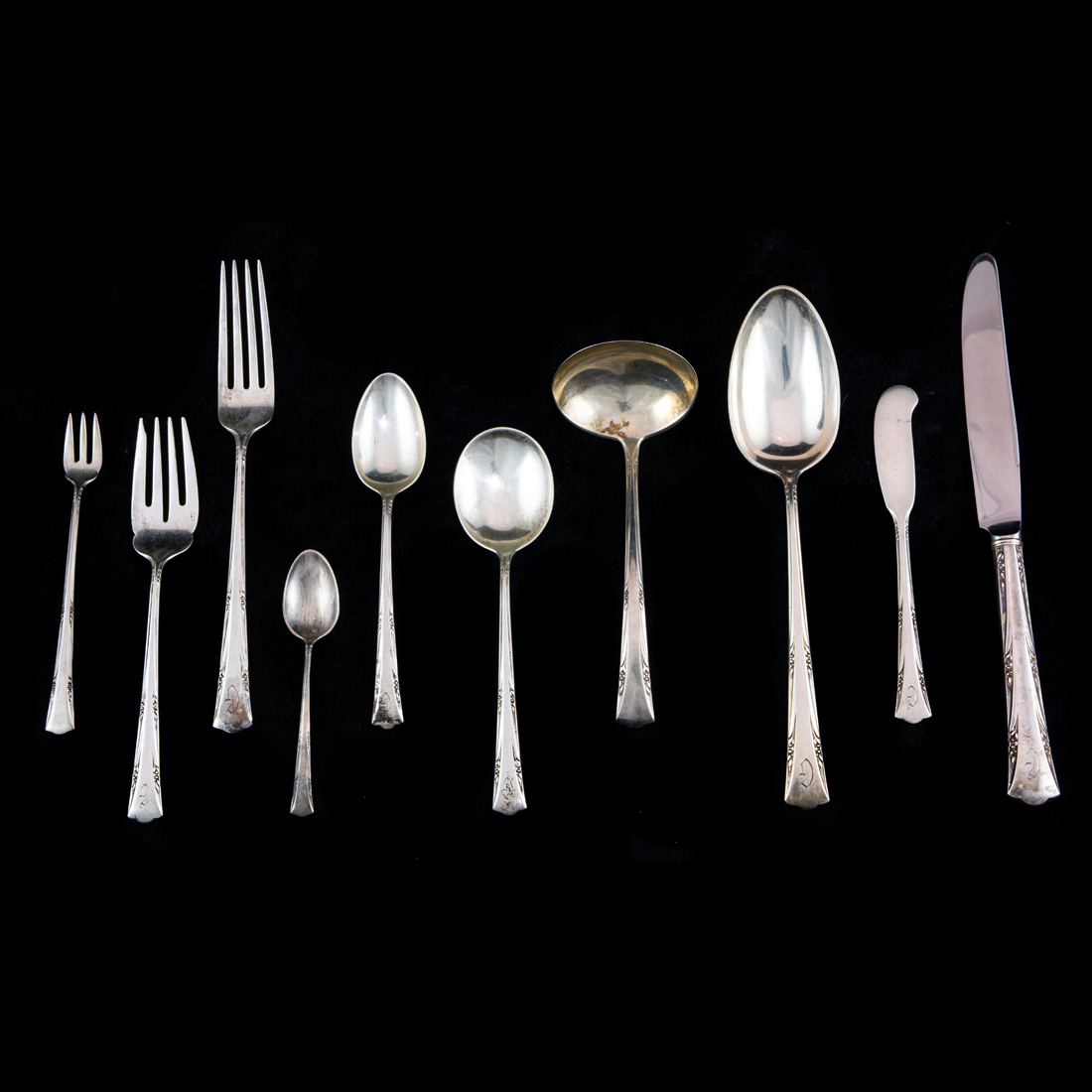 Appraisal: A PC GORHAM GREENBRIER STERLING FLATWARE SERVICE A pc Gorham