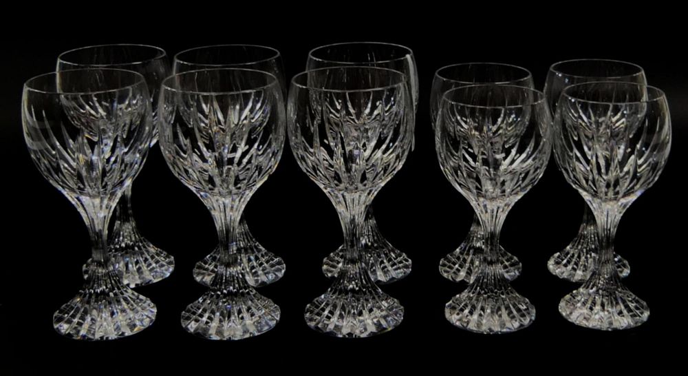 Appraisal: BACARRAT MASSENA GLASS WINE SET Consists of red wines glasses