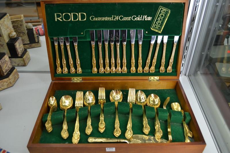 Appraisal: RODD CARAT GOLDPLATE CUTLERY SET IN CANTEEN