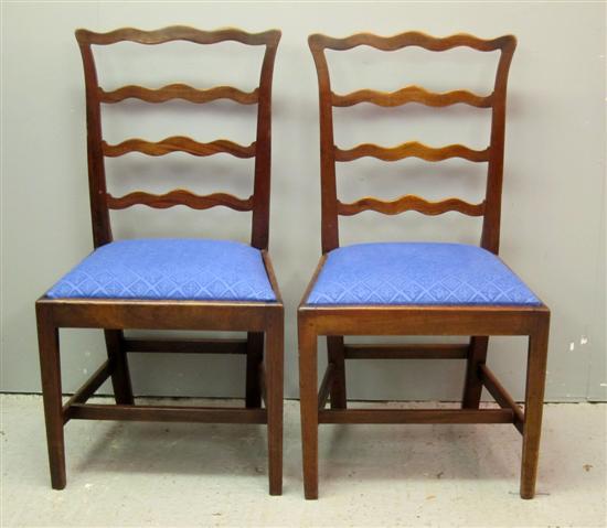 Appraisal: Set of eight th century mahogany ladder back dining chairs