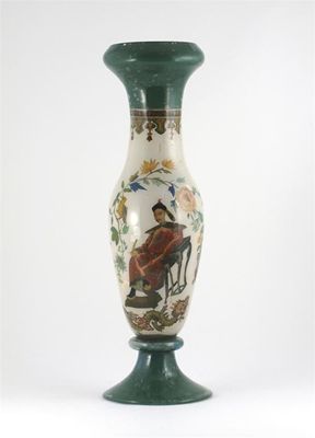 Appraisal: A large decalcomania vase decorated with a Chinaman seated beneath