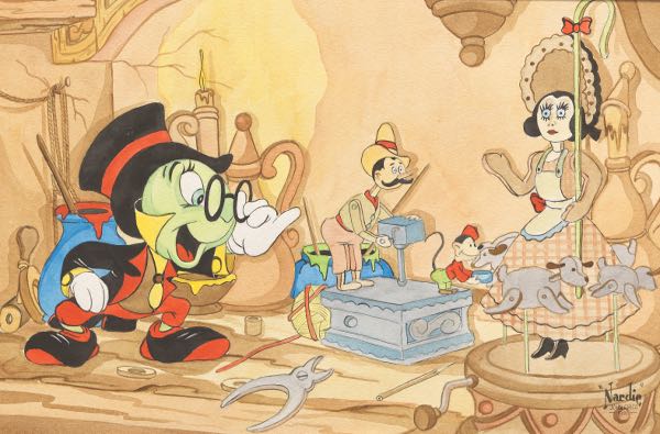 Appraisal: JOHN NARDIE CHICO AMERICAN - x Jiminy Cricket and Toys