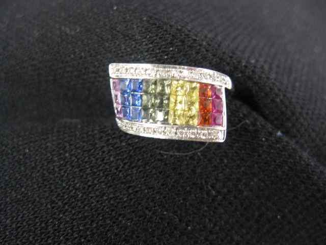 Appraisal: Sapphire Diamond Ring various colored gems totaling carats and diamonds