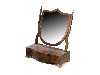 Appraisal: A GEORGE III MAHOGANY DRESSING MIRROR the shield shaped frame