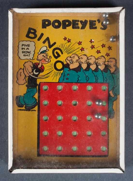 Appraisal: Popeye bingo game by Bar Zim Toy Mfg Co Inc