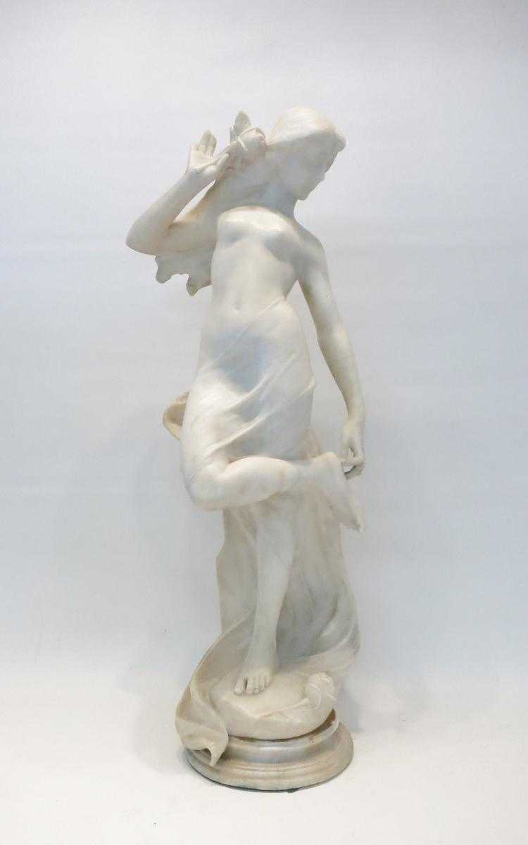 Appraisal: A BATACCHI ALABASTER SCULPTURE Italy th century Young woman with