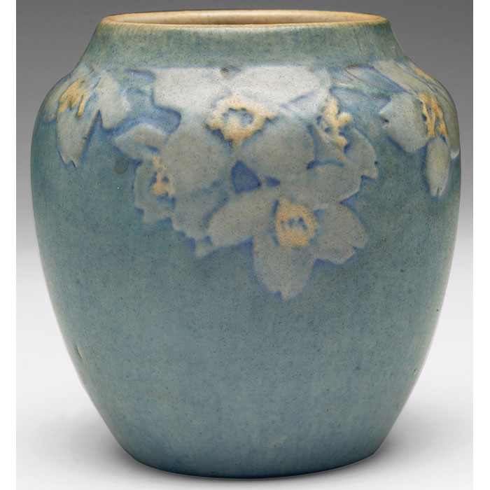 Appraisal: Newcomb College vase carved and painted jonquil design on a