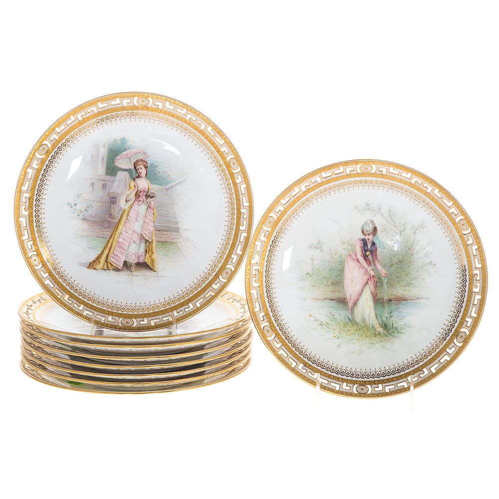 Appraisal: Nine Minton China Cabinet Plates By A Boullemier circa -