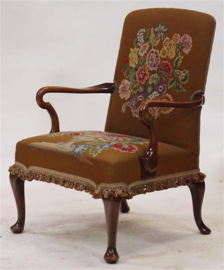 Appraisal: An early th century early Georgian style mahogany framed armchair