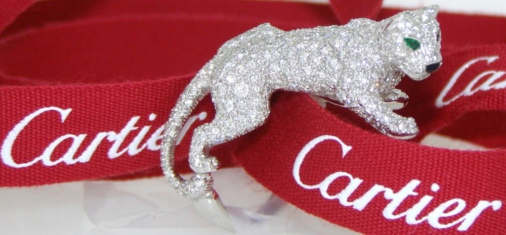 Appraisal: Cartier Prowling Panther Ring Retail Important Signed Cartier k White