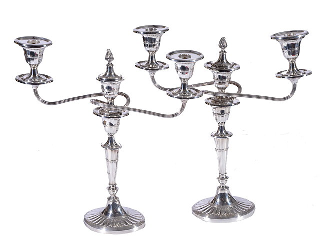 Appraisal: A PAIR OF GEORGIAN STYLE SILVER PLATED NAVETTE SHAPED TWO