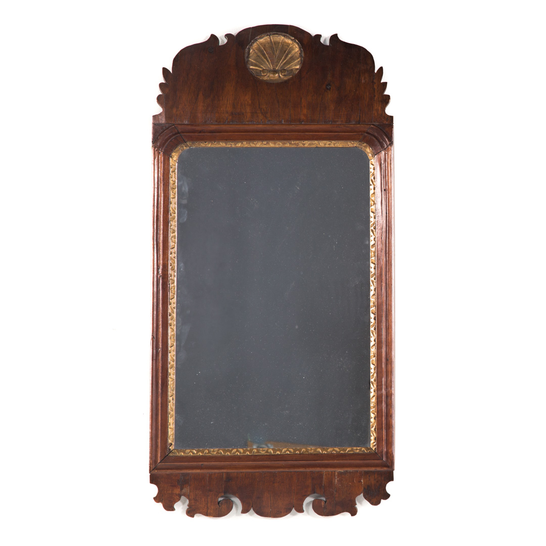 Appraisal: George II walnut and giltwood mirror mid- th century carved