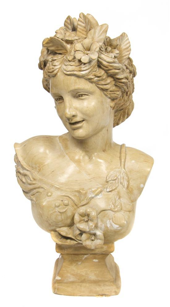 Appraisal: Carved Stone Bust depicting a bust of a classical woman