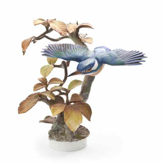 Appraisal: A Royal Worcester Dorothy Doughty Bird Kingfisher depicted in flight