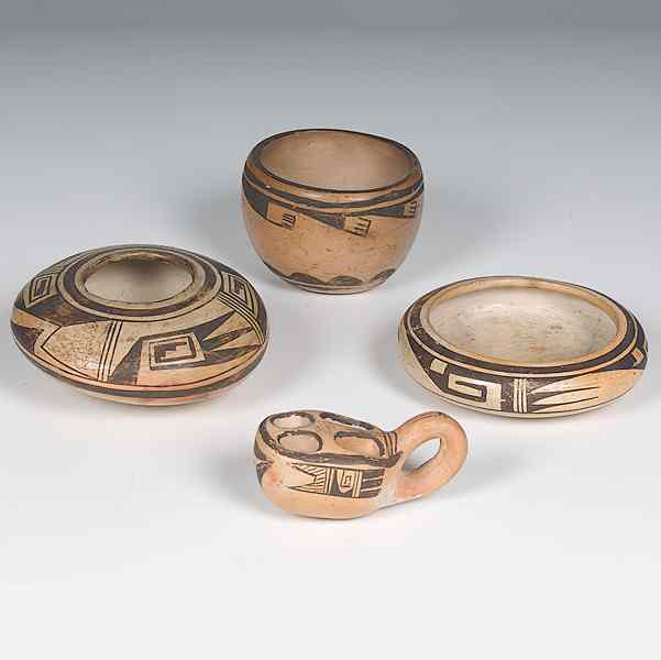 Appraisal: Hopi Pottery lot of including a squat bowl height in