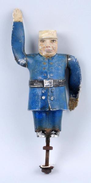 Appraisal: Early Metal Policeman Figure With Moving Arms This metal policeman