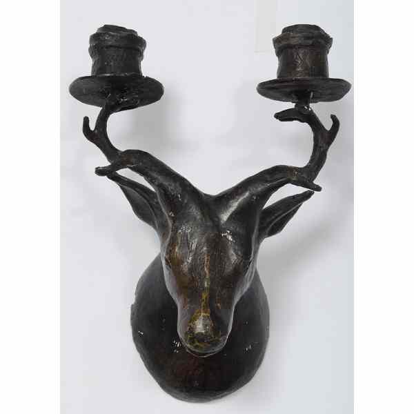 Appraisal: Figural Wall Sconce of a Buck A pot metal figural