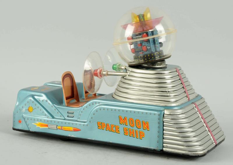 Appraisal: Tin Litho Battery-Operated Moon Space Ship Japanese Nomura Working but