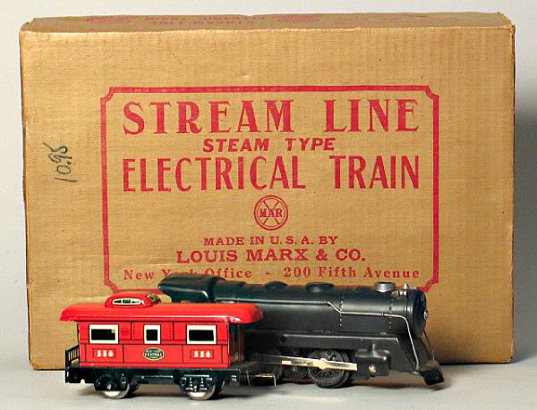 Appraisal: Marx boxed pre-war train sets Lot includes a Electric with