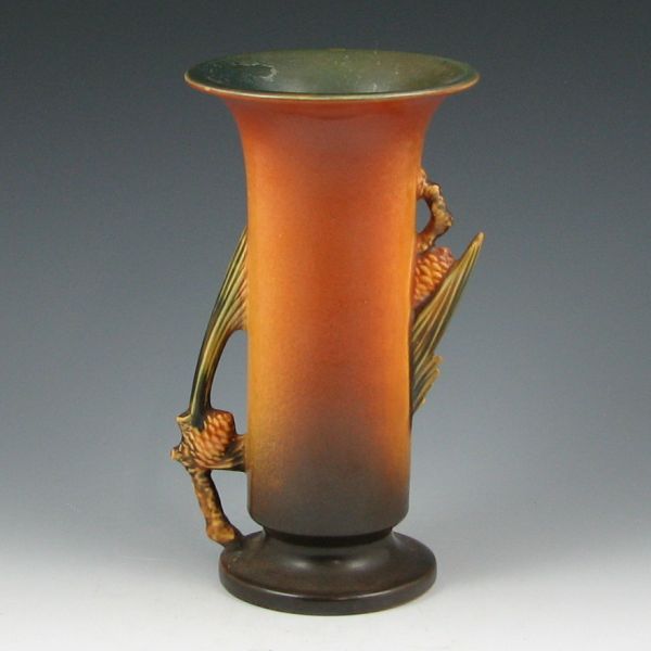 Appraisal: Roseville Pine Cone - vase in brown Marked in red