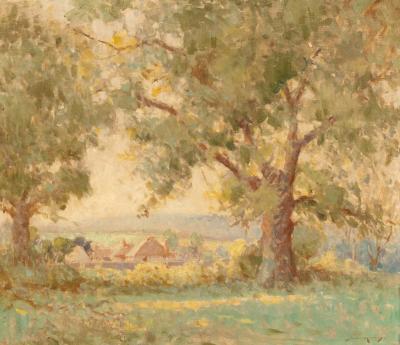 Appraisal: William Lee Hankey - Landscape with Cottages signed lower right