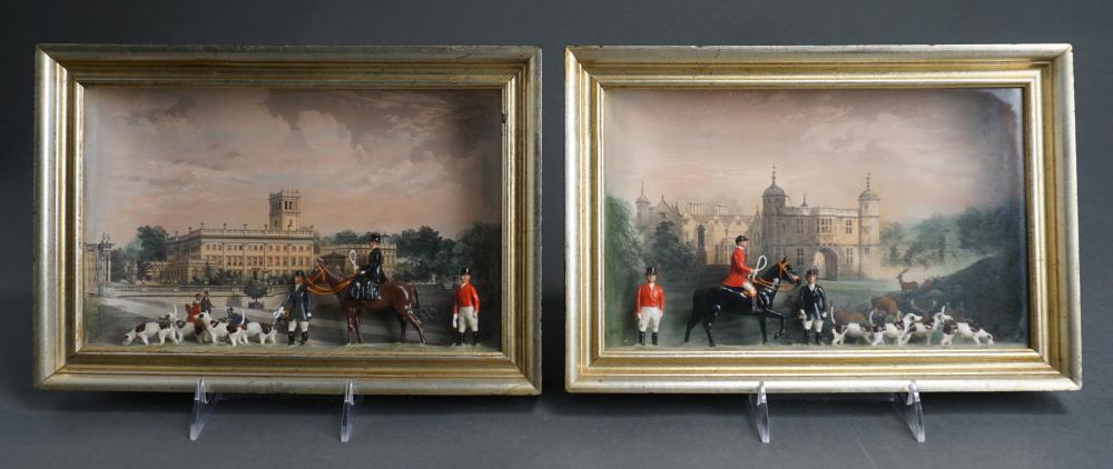 Appraisal: Two Chapman Hall English Hunt Scene Dioramas of Charlecote Warwickshire