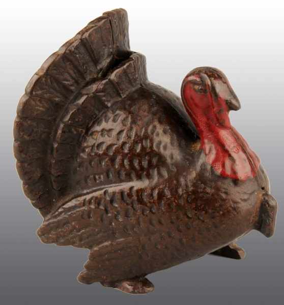 Appraisal: Cast Iron Turkey Still Bank Description Manufactured by A C