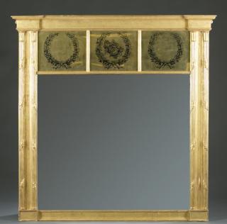 Appraisal: Large Regency style gilt wood mirror A large gilt wood