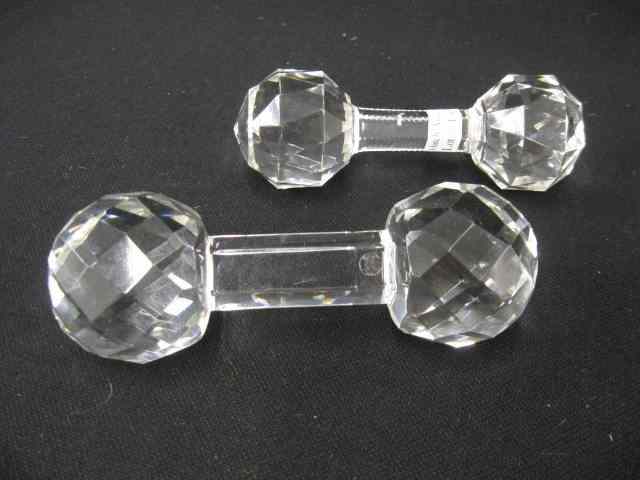 Appraisal: Cut Glass Knife Rests dumb bell shape '' excellent