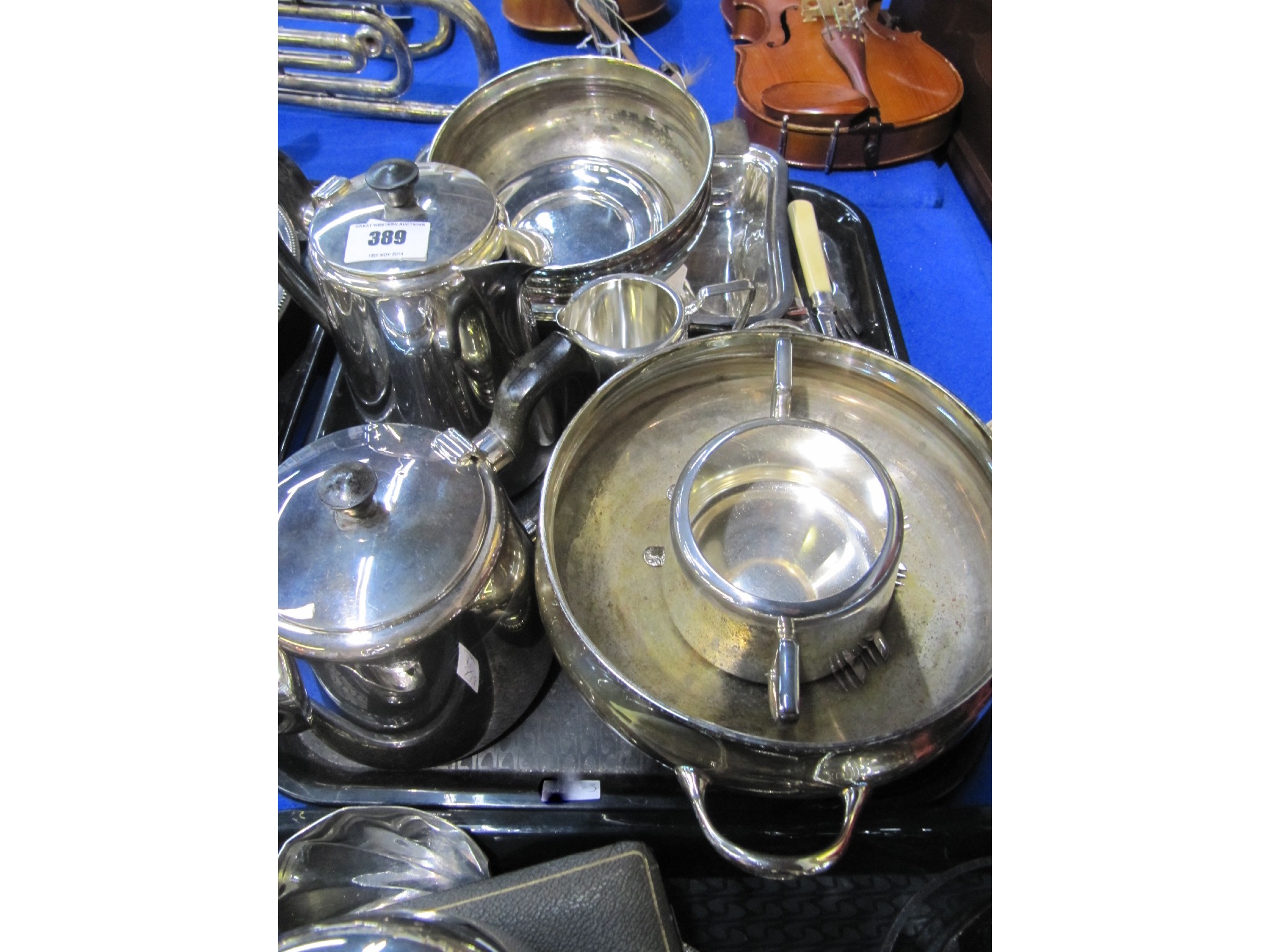 Appraisal: A tray lot of EP - hotelware bowls etc