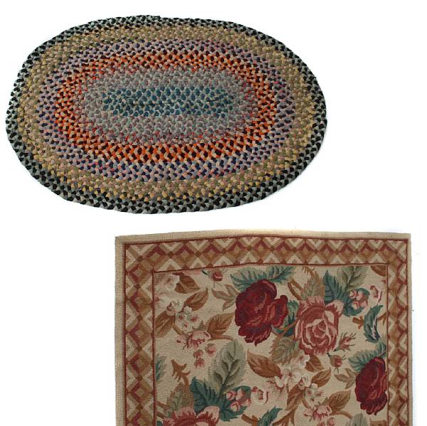 Appraisal: A hooked rug together with a braided rag rug size