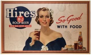 Appraisal: Hires R-J Root Beer Advertising Poster Circa Handsome advertising poster