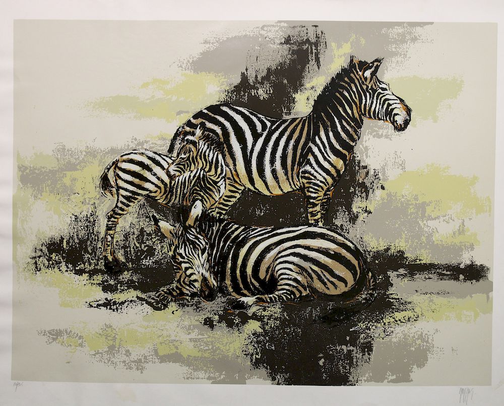 Appraisal: Mark King NY CA - Zebra Mark King NY CA