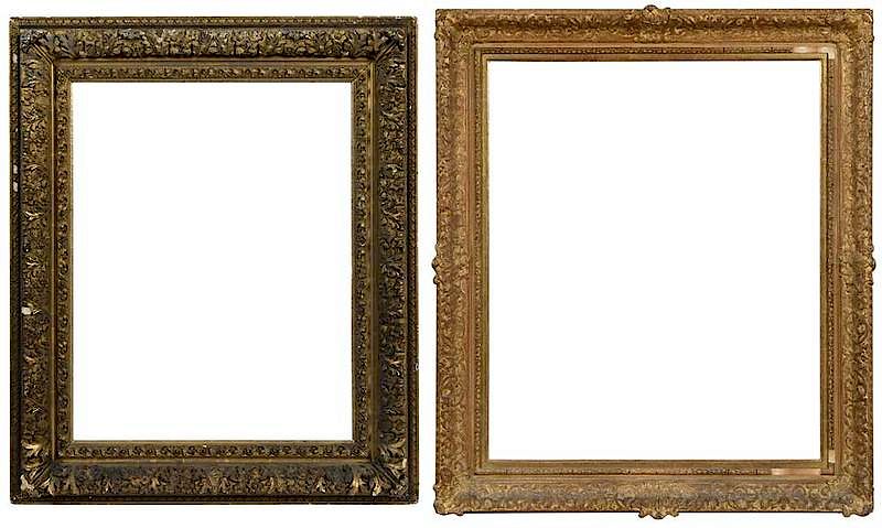 Appraisal: Two Gilt Wood and Composition Frames Louis XIV style rabbet