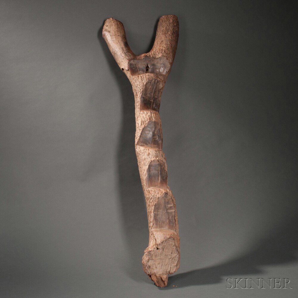 Appraisal: Mossi Carved Wood Ladder Burkina Faso x in Estimate -